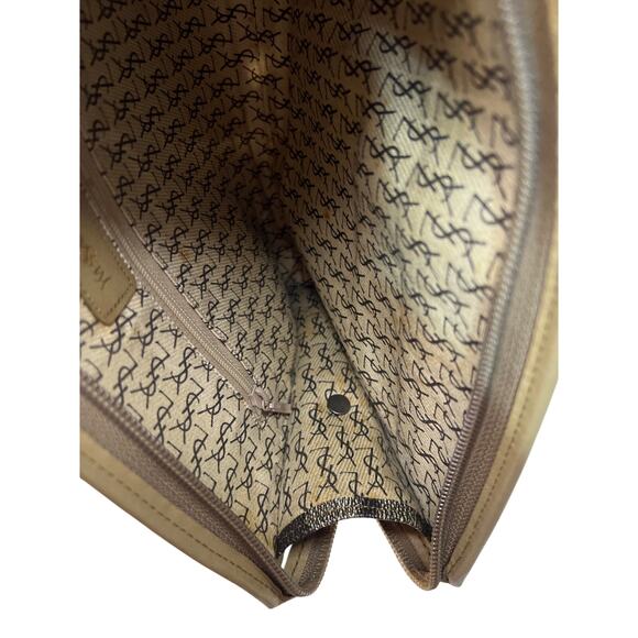 Yves Saint Laurent YSL Giraffe Print Clutch Bag Coated Canvas Leather Trim - Picture 10 of 16